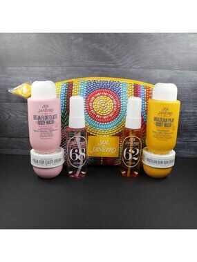 Sol De Janeiro Travel Set with Beija Flor & Brazilian Bum Bum Includes Bag